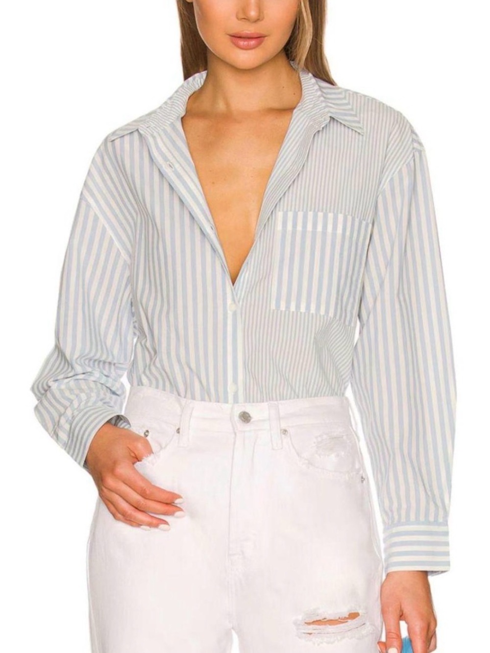 Pistola Striped Light Blue & White Button-Down Shirt